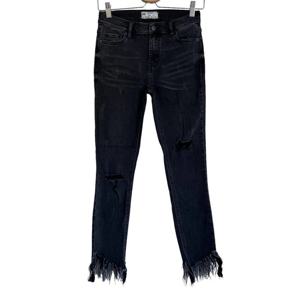 Free People High Rise Distressed Skinny Jeans Size 25 - Picture 3 of 16